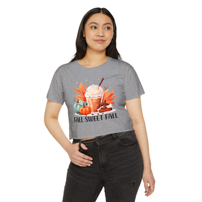 Fall Sweet Fall Crop Top for Women, Autumn T-Shirt, Thanksgiving Outfit, Festival Apparel, Casual Wear - MaisonThreadory