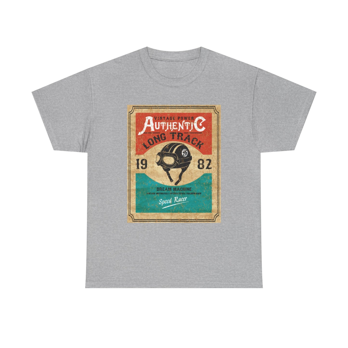 Vintage-Inspired Unisex Heavy Cotton Tee, Retro Graphic Tee, Authentic Long Track Shirt, Casual Vintage Wear, Gift for Racing Fans - MaisonThreadory