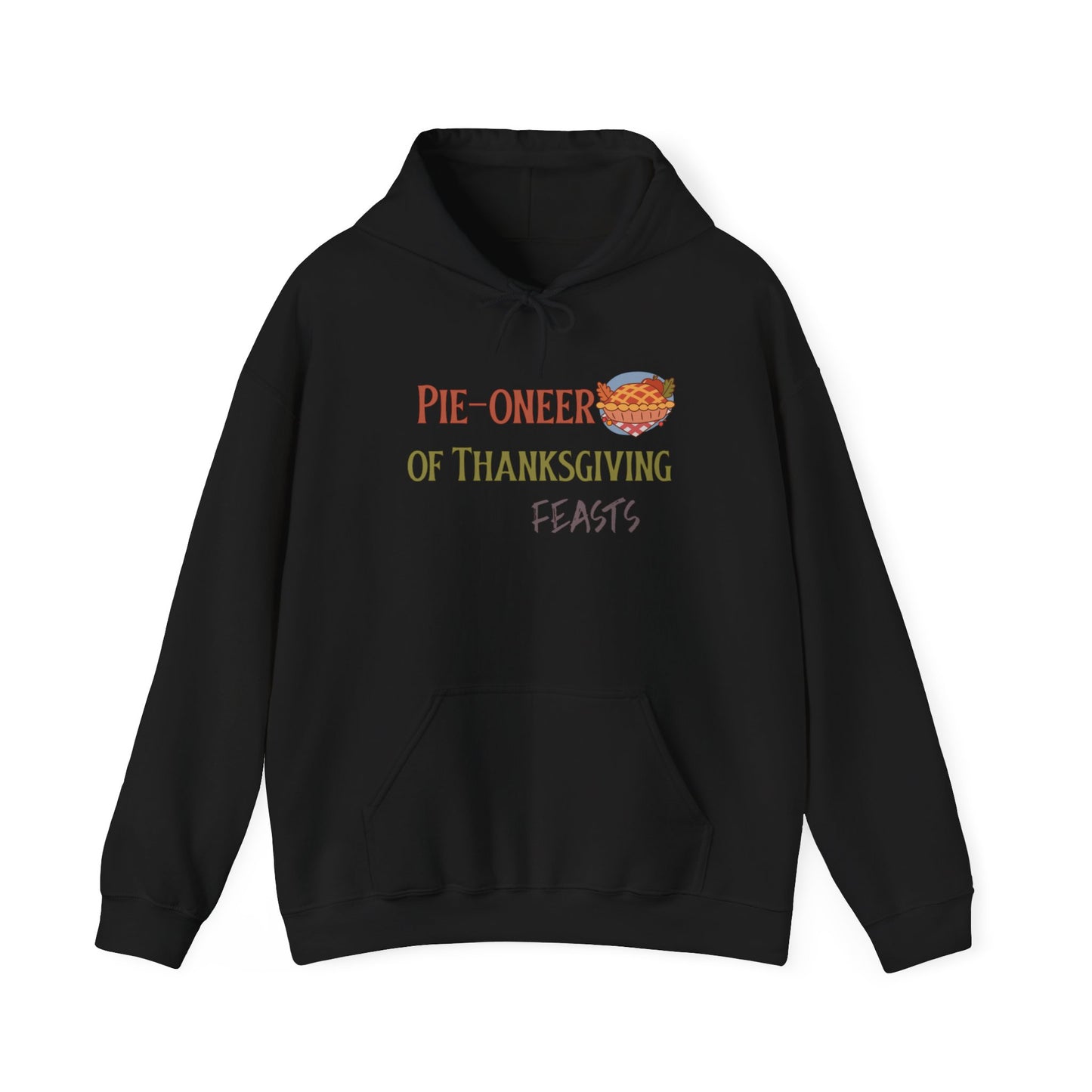 Thanksgiving Pie-o-neer Unisex Heavy Blend Hooded Sweatshirt, Cozy Holiday Sweatshirt, Thanksgiving Apparel, Fall Fashion, Foodie Gifts - MaisonThreadory