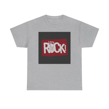 Let's Rock! Unisex Heavy Cotton Tee | Casual Music Apparel, Gift for Music Lovers, Concert Outfit, Rock Band Merchandise, Everyday Wear
