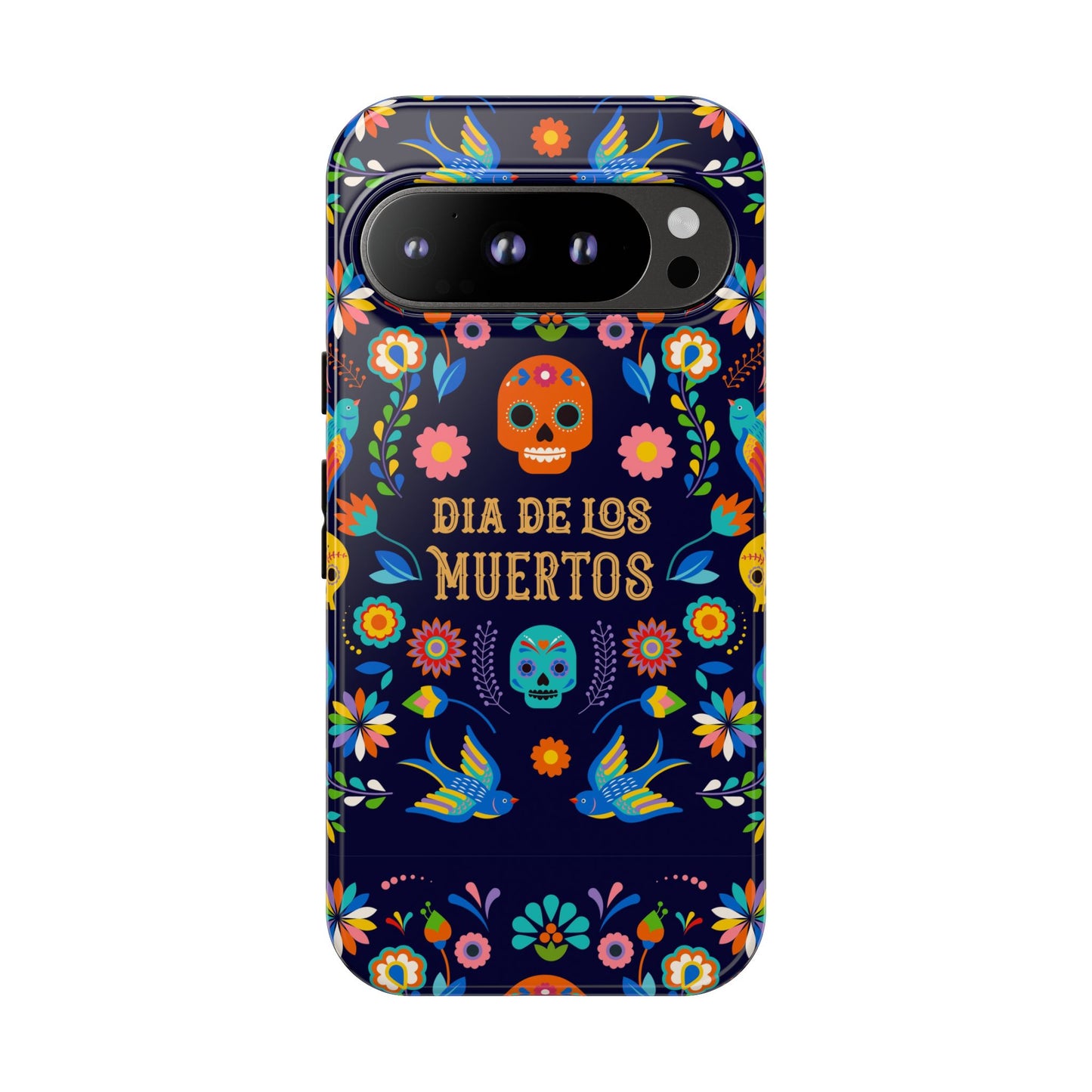 Colorful Dia de los Muertos Phone Case, Skull Design, Floral Phone Cover, Sugar Skull Accessories, Day of the Dead Gift