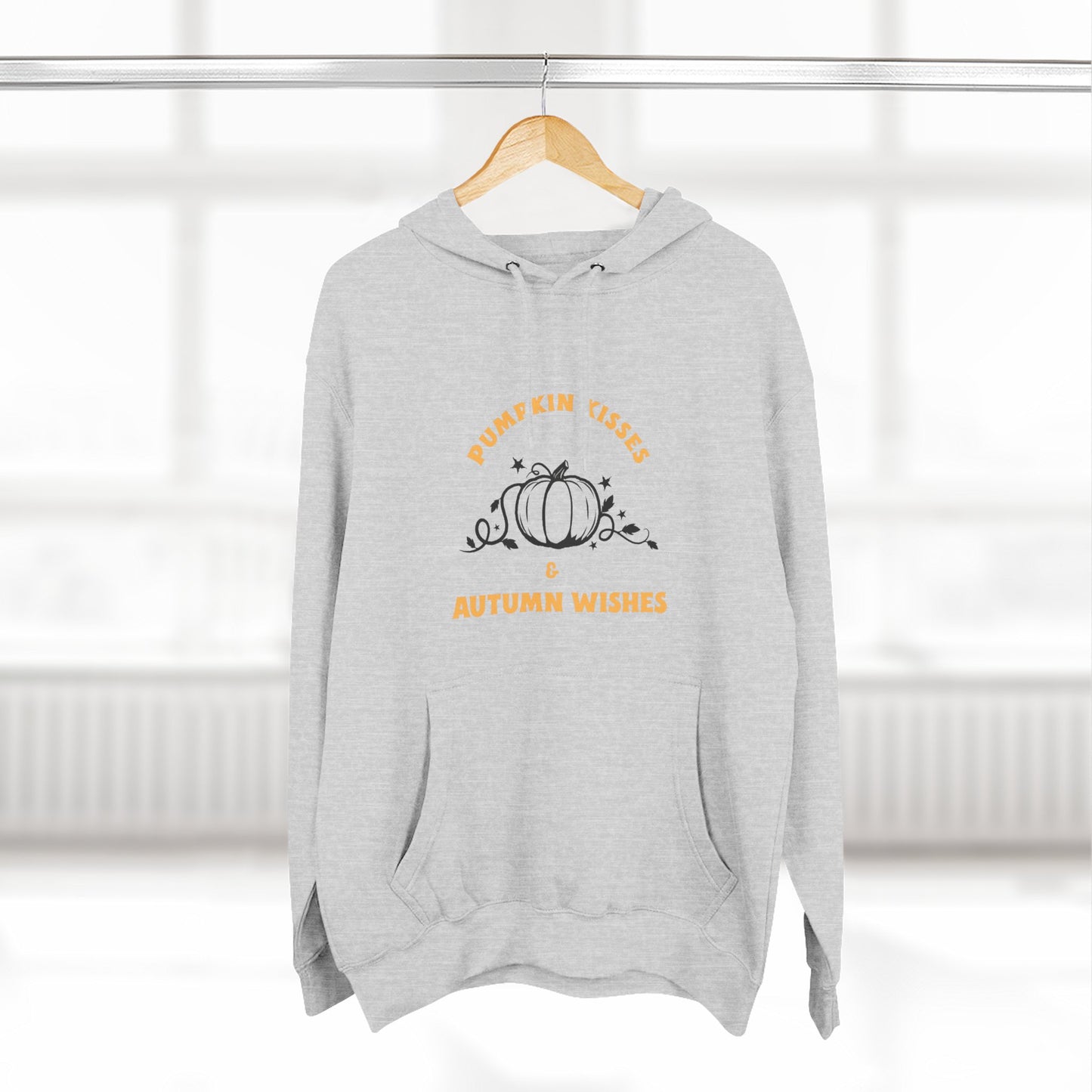Autumn Wishes Fleece Hoodie, Cozy Fall Hoodie, Pumpkin Hoodie, Halloween Sweatshirt, Gift for Her, Seasonal Fashion - MaisonThreadory