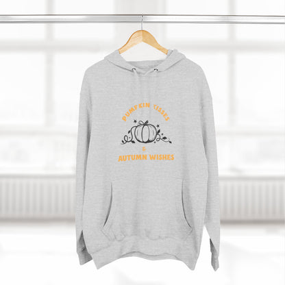 Autumn Wishes Fleece Hoodie, Cozy Fall Hoodie, Pumpkin Hoodie, Halloween Sweatshirt, Gift for Her, Seasonal Fashion - MaisonThreadory