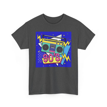 90's Retro Boombox Unisex Heavy Cotton Tee, Nostalgic T-Shirt, 90s Music Apparel, Vintage Style Shirt, Gift for Music Lovers