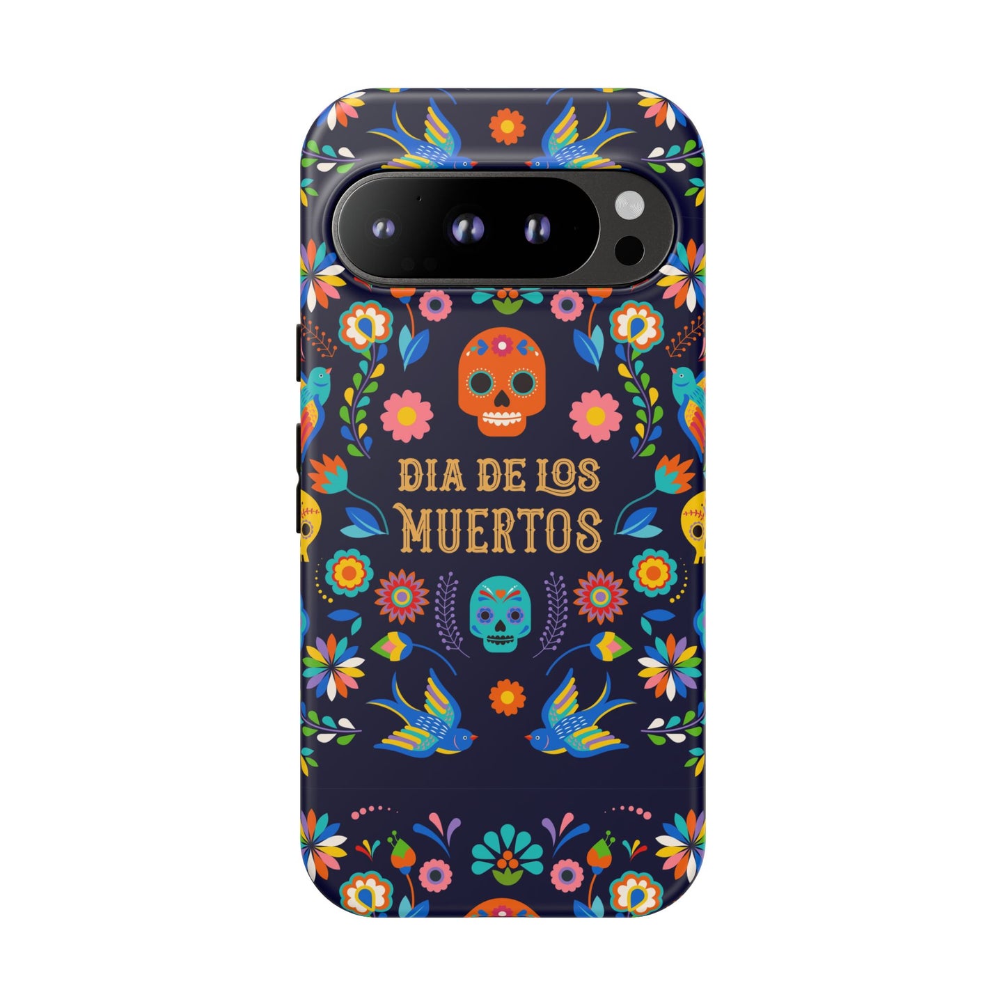 Colorful Dia de los Muertos Phone Case, Skull Design, Floral Phone Cover, Sugar Skull Accessories, Day of the Dead Gift