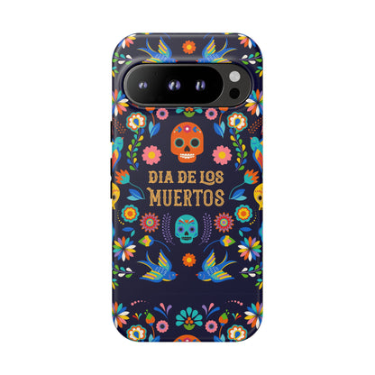 Colorful Dia de los Muertos Phone Case, Skull Design, Floral Phone Cover, Sugar Skull Accessories, Day of the Dead Gift
