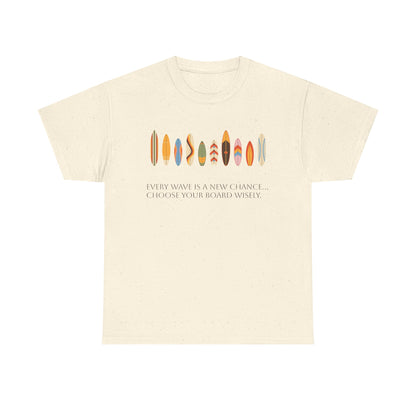 Surf Vibes Unisex Heavy Cotton Tee | Chill Beachwear, Casual Summer Shirt, Gift for Surf Lovers, Vacation Outfit, Everyday Wear - MaisonThreadory