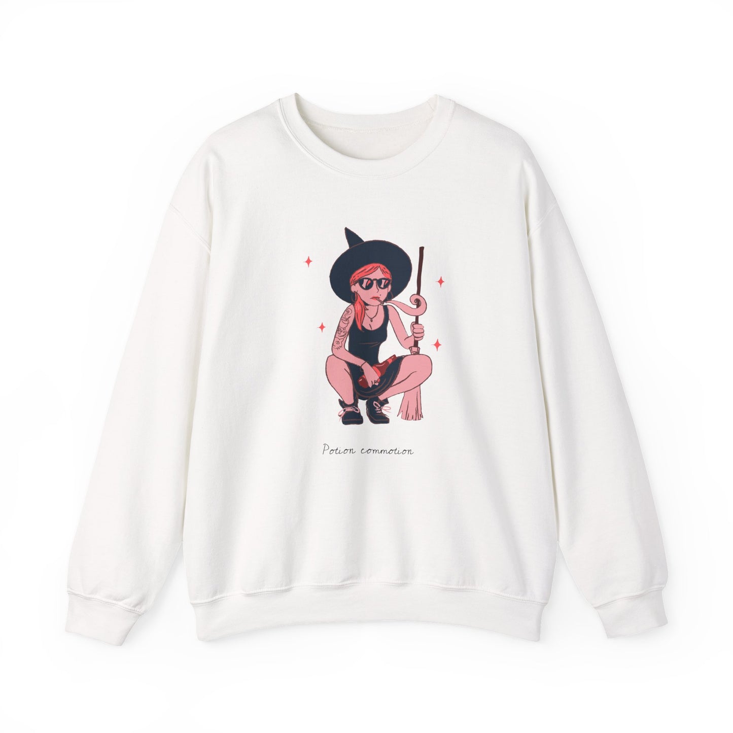 Witchy Vibes Crewneck Sweatshirt, Cozy Fashion, Unisex Sweatshirt, Gift for Her, Casual Wear, Halloween Apparel - MaisonThreadory