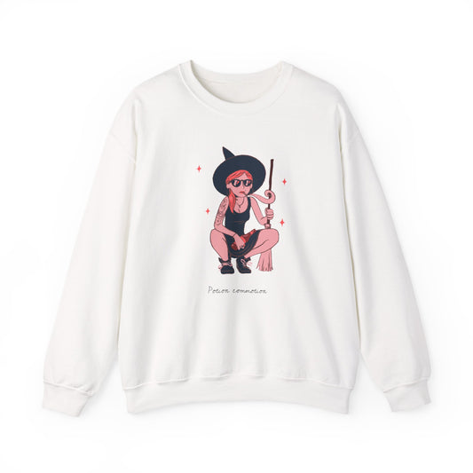 Witchy Vibes Crewneck Sweatshirt, Cozy Fashion, Unisex Sweatshirt, Gift for Her, Casual Wear, Halloween Apparel - MaisonThreadory