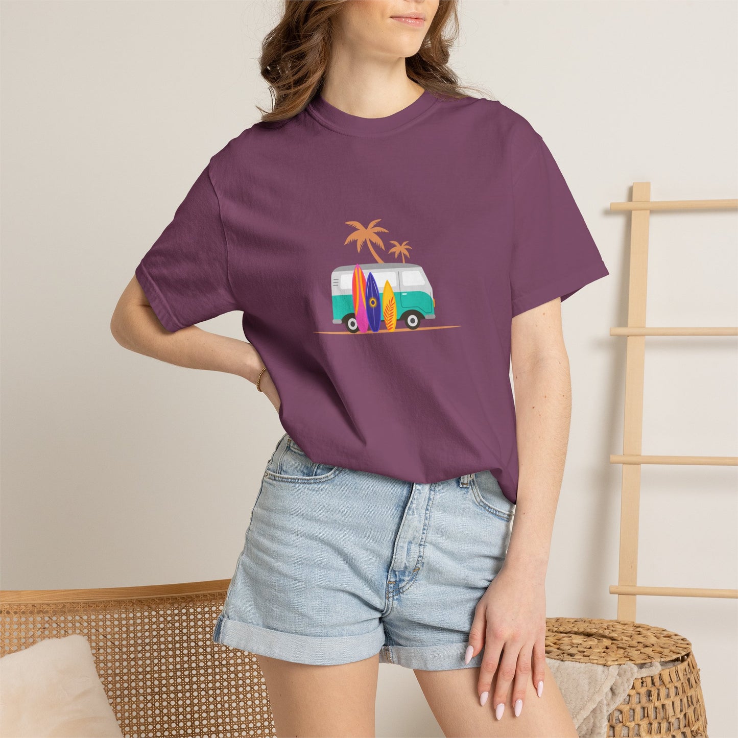 Surf Van T-Shirt — Retro Beach Camper Graphic Tee