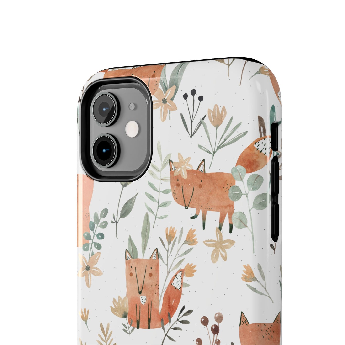 Floral Fox Phone Case, Tough Phone Cases for Nature Lovers, Cute Animal Phone Cover, Gift for Friends, Wildflower Design