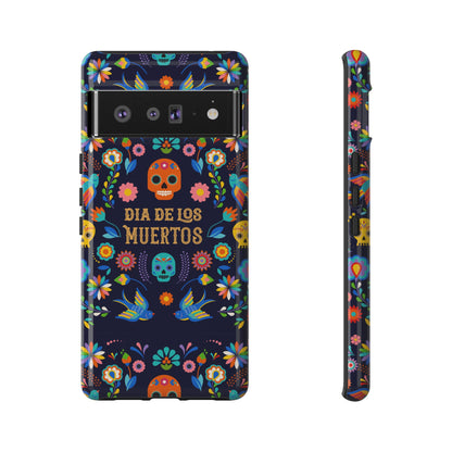 Colorful Dia de los Muertos Phone Case, Skull Design, Floral Phone Cover, Sugar Skull Accessories, Day of the Dead Gift