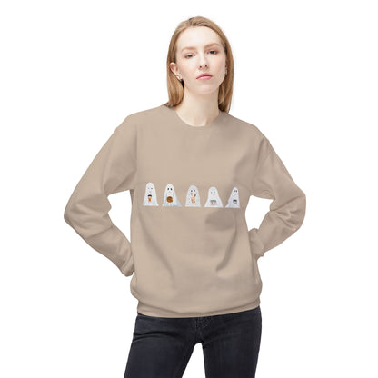 Whimsical Animal Print Fleece Sweatshirt - Cozy Casual Wear, Perfect for Gifts, Pet Lovers Apparel, Halloween, Fall Fashion - MaisonThreadory