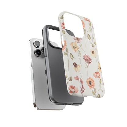 Floral Phone Case, Cute Flower Cover, Botanical Tough Case, Protective Smartphone Shell, Chic Floral Design, Trendy iPhone Case