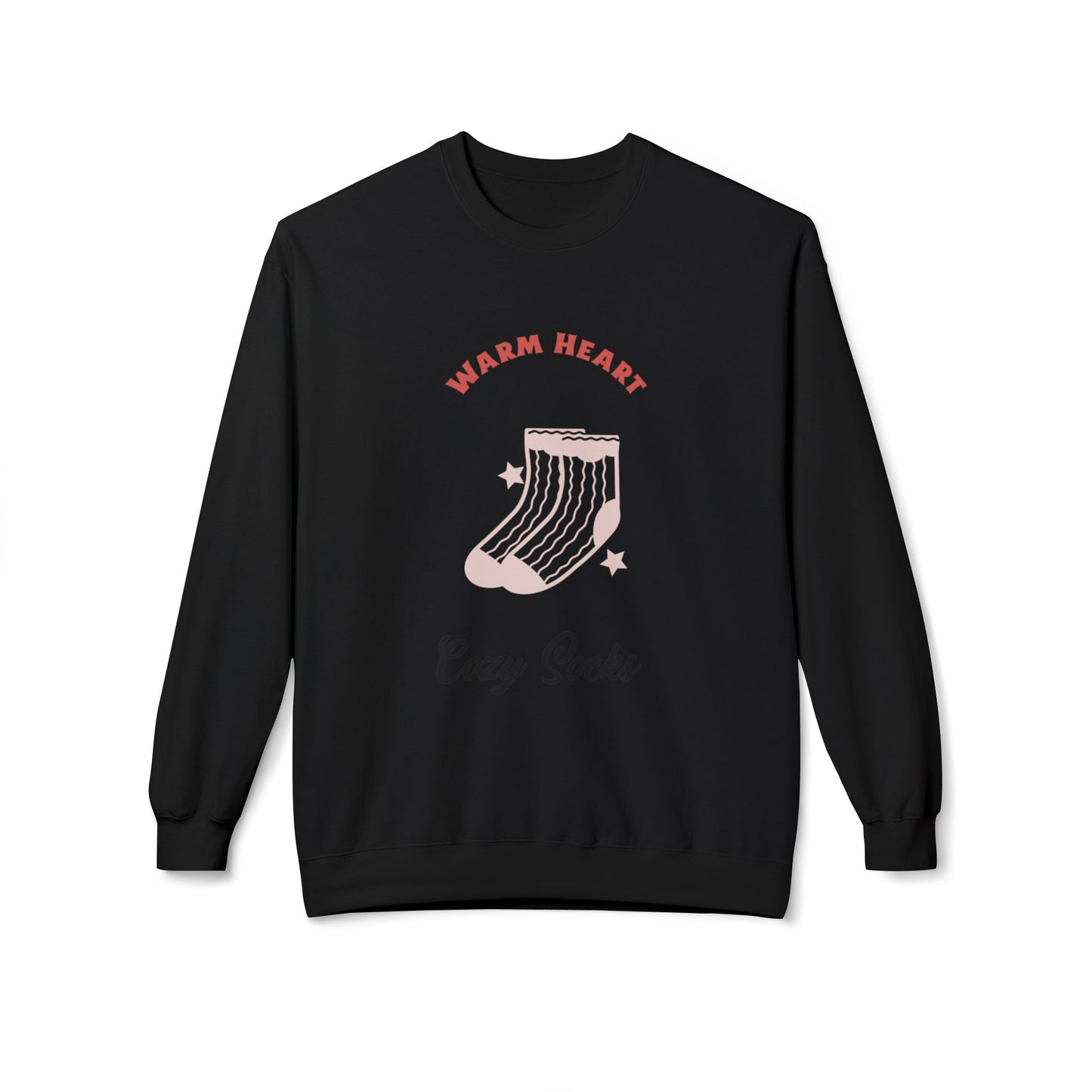 Warm Heart Cozy Socks Sweatshirt | Unisex Fleece Crewneck for Gift, Comfort Wear, Cozy Apparel, Holiday Wardrobe, Lounge Wear - MaisonThreadory