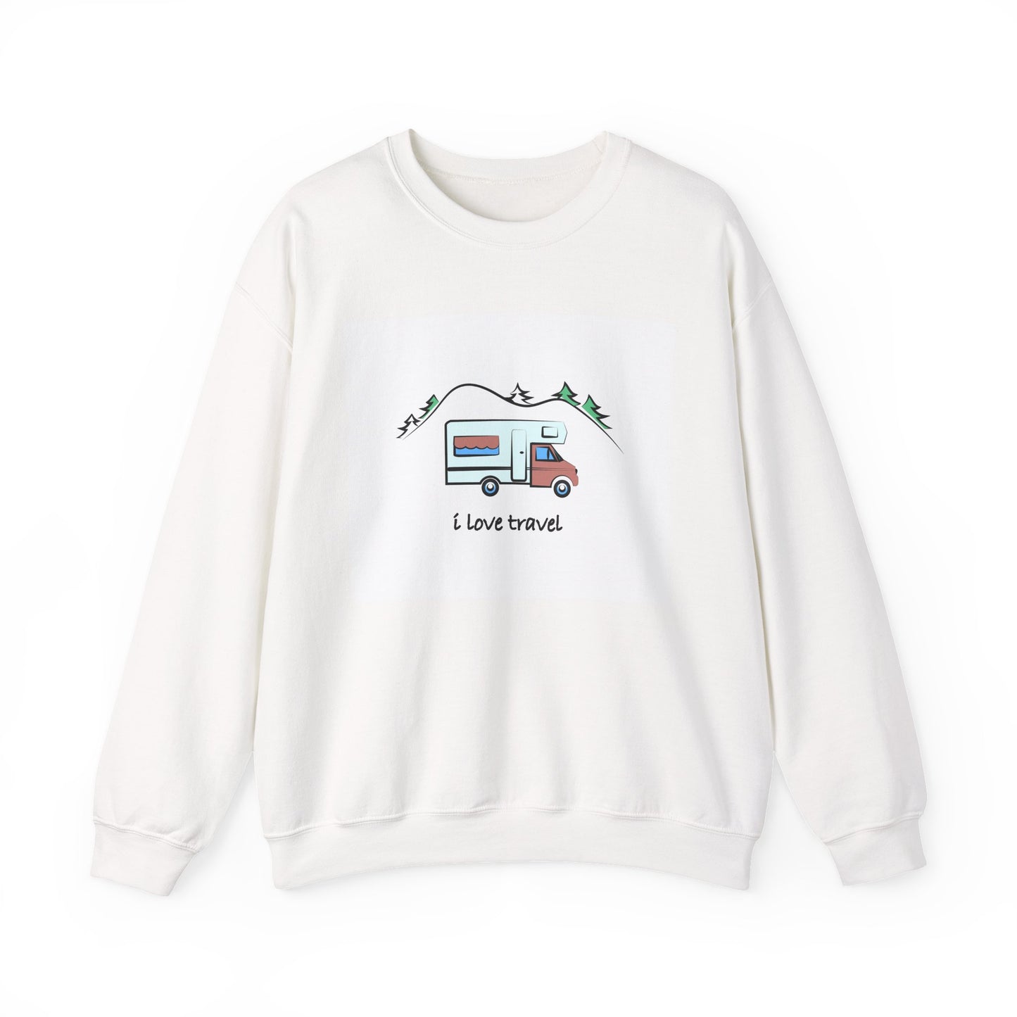Travel Love Crewneck Sweatshirt | Cozy Adventure Apparel, Perfect for Travel Lovers, Gift Idea for Road Trips, Camping, and Wanderlust - MaisonThreadory