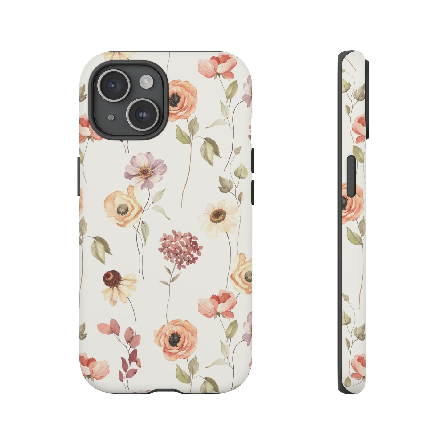 Floral Phone Case, Cute Flower Cover, Botanical Tough Case, Protective Smartphone Shell, Chic Floral Design, Trendy iPhone Case