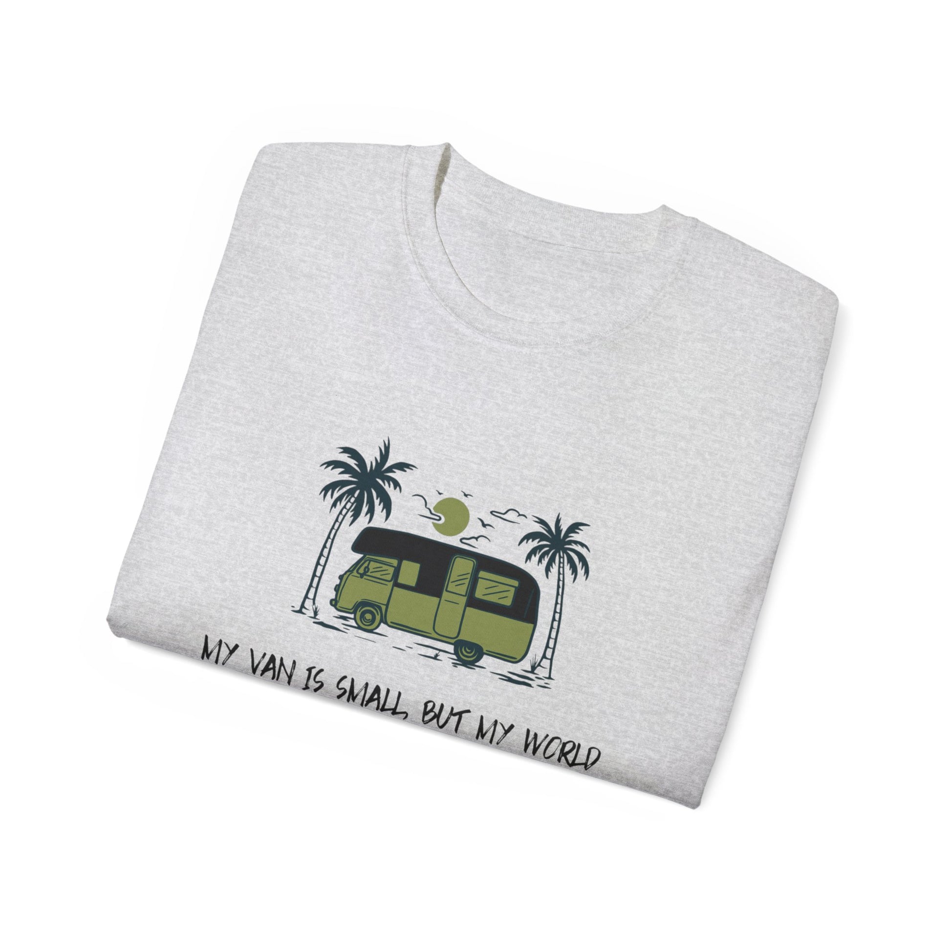 Vast World Van Tee, Travel T-Shirt, Adventure Tee, Camping Gift, Road Trip Shirt, Nature Lover Apparel - MaisonThreadory