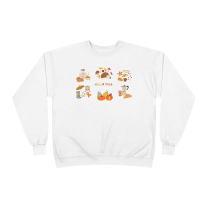Cozy Fall Sweatshirt - Hello Fall Design, Unisex Fall Apparel, Eco-Friendly Sweater, Perfect for Autumn Celebrations, Gift for Nature Lovers - MaisonThreadory