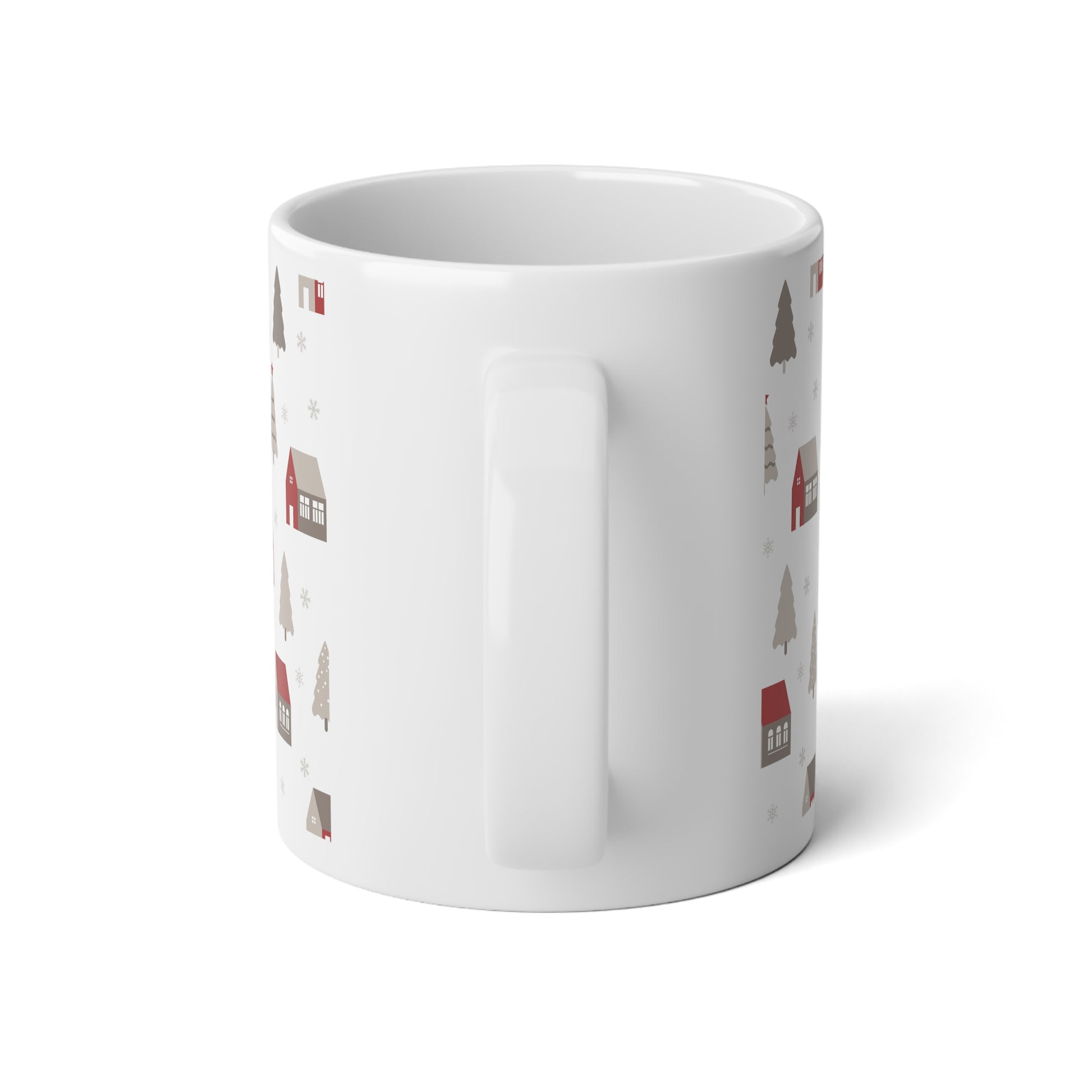 Cozy Winter Village Jumbo Mug, 20oz | Festive Coffee Cup, Holiday Hot Cocoa Mug, Christmas Gifts, Cozy Home Decor, Winter Wonderland - MaisonThreadory