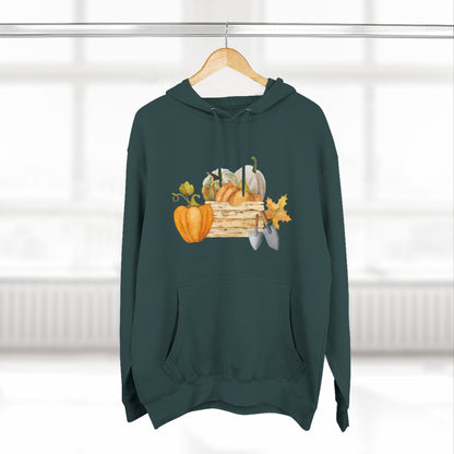Autumn Harvest Fleece Hoodie, Cozy Fall Sweatshirt, Pumpkin Hoodie, Seasonal Apparel, Gift for Thanksgiving