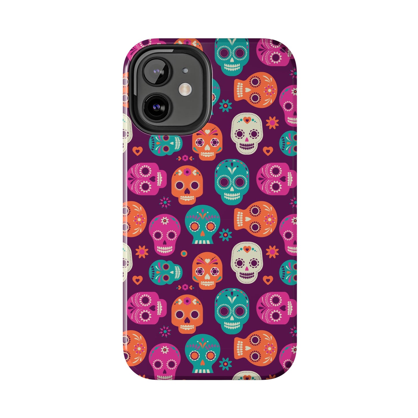 Colorful Skull Phone Case, Tough Cases for Halloween, Unique Phone Cover, Day of the Dead, Fun and Durable Accessories