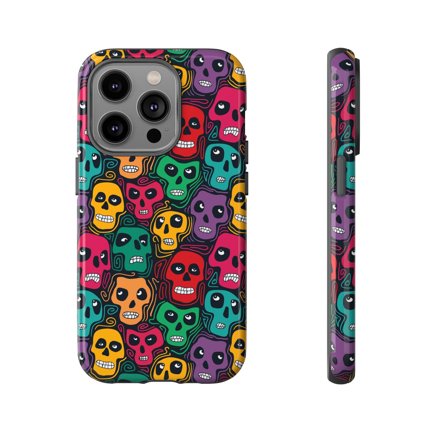 Phone Case, Day of the Dead Tough Case Phone, Mexican Skull Phone Cover, Floral Skeleton Phone Protector, Sugar Skull iPhone Case, Tough