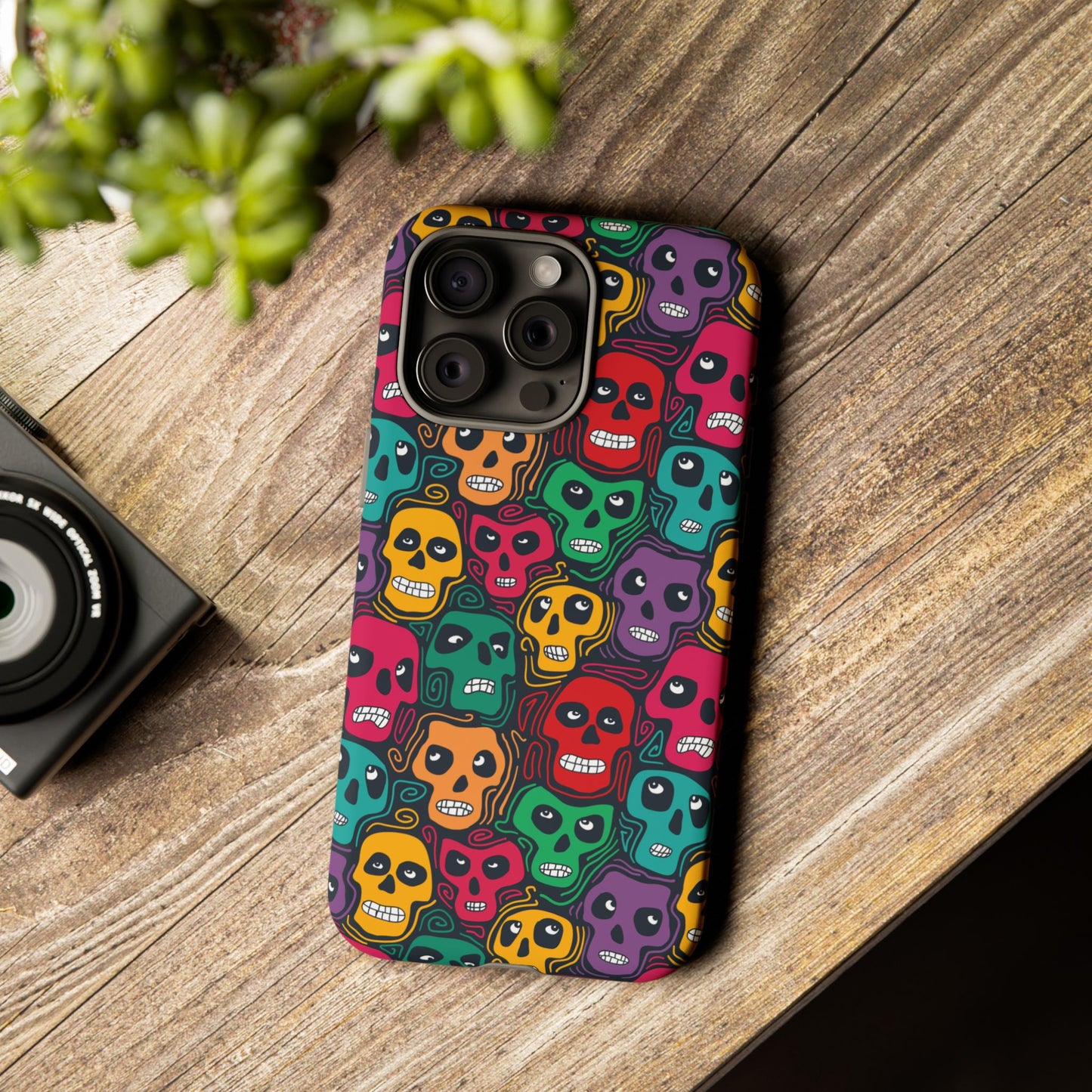 Phone Case, Day of the Dead Tough Case Phone, Mexican Skull Phone Cover, Floral Skeleton Phone Protector, Sugar Skull iPhone Case, Tough