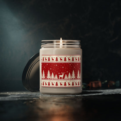 Christmas Reindeer Soy Candle — 9oz Scented Holiday Candle