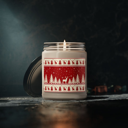 Christmas Reindeer Soy Candle — 9oz Scented Holiday Candle
