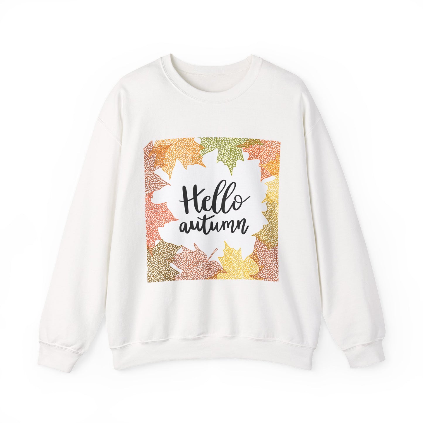 Autumn Vibes Crewneck Sweatshirt, Comfortable Fall Apparel, Unisex Sweater for Cozy Days, Perfect Gift for Fall Lovers, Hello Autumn Design