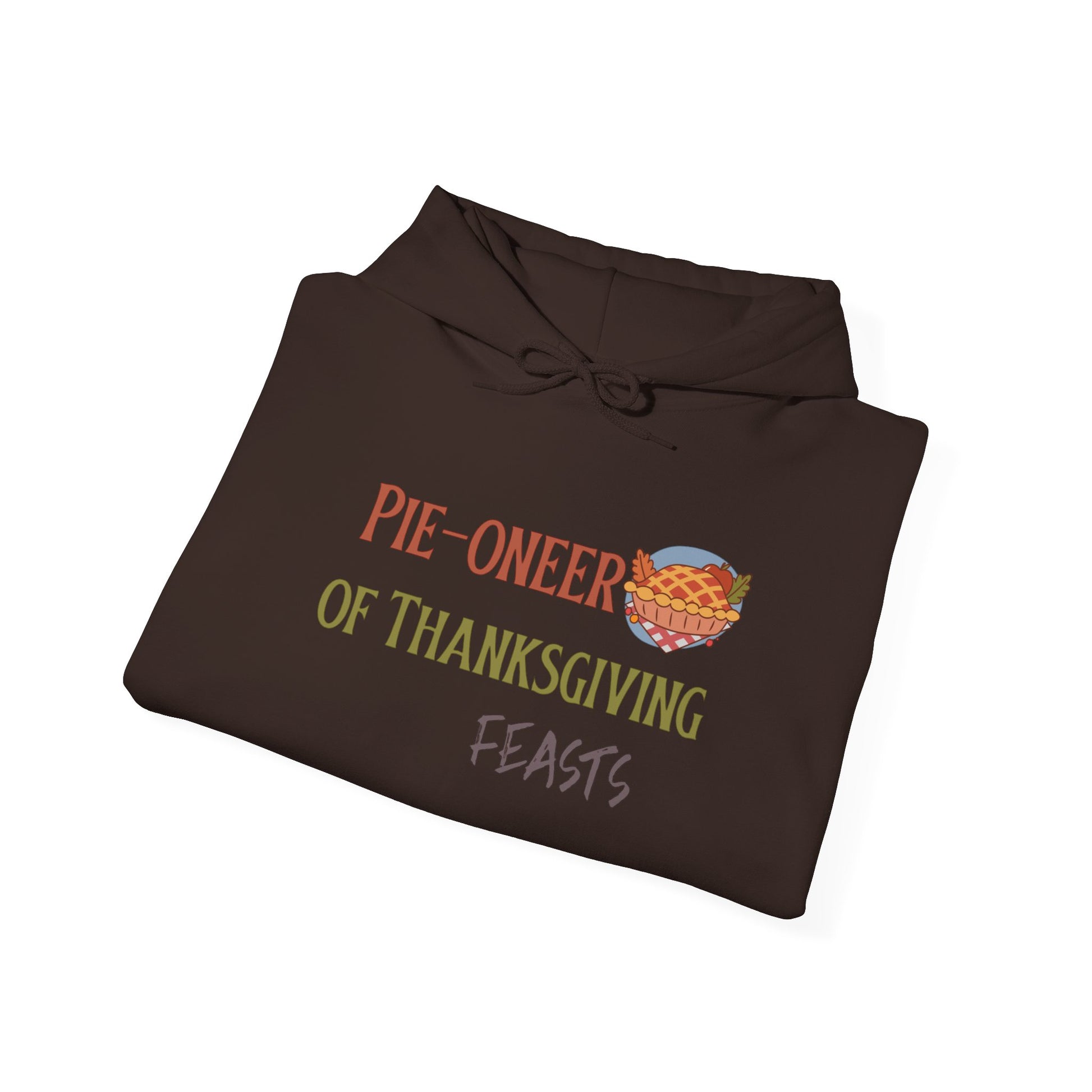 Thanksgiving Pie-o-neer Unisex Heavy Blend Hooded Sweatshirt, Cozy Holiday Sweatshirt, Thanksgiving Apparel, Fall Fashion, Foodie Gifts - MaisonThreadory
