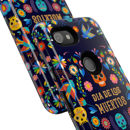 Colorful Dia de los Muertos Phone Case, Skull Design, Floral Phone Cover, Sugar Skull Accessories, Day of the Dead Gift