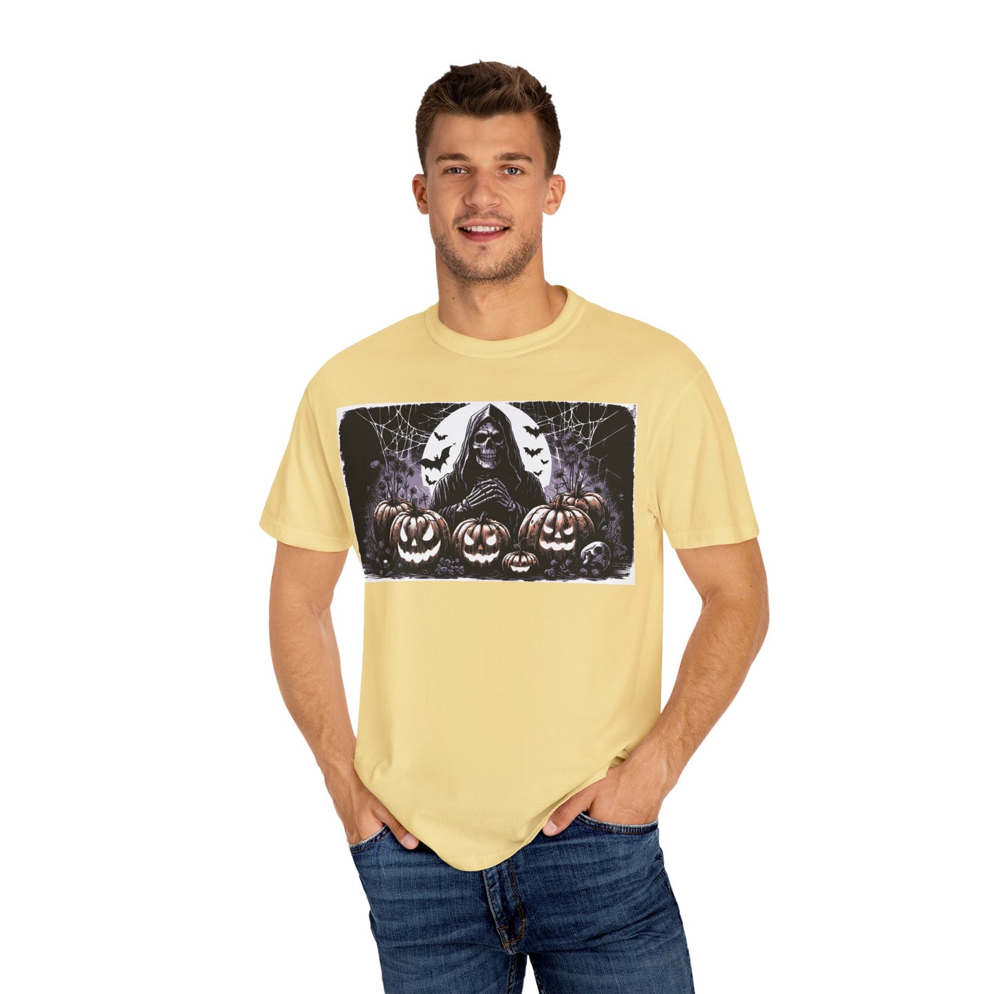 Spooky Halloween T-shirt, Unisex Graphic Tee, Ghostly Apparel, Fall Fashion, Pumpkin Shirt, Halloween Costume Top