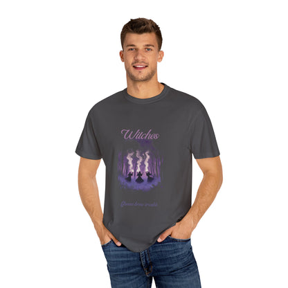 Witches Garment-Dyed T-Shirt | Mystical Apparel for Halloween, Witchy Vibes, Unique Gift, Casual Wear - MaisonThreadory