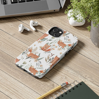 Floral Fox Phone Case, Tough Phone Cases for Nature Lovers, Cute Animal Phone Cover, Gift for Friends, Wildflower Design