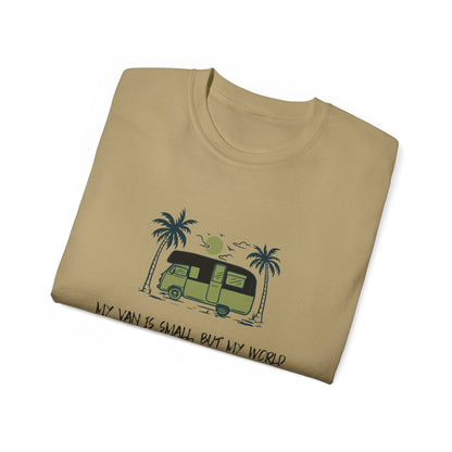 Vast World Van Tee, Travel T-Shirt, Adventure Tee, Camping Gift, Road Trip Shirt, Nature Lover Apparel - MaisonThreadory