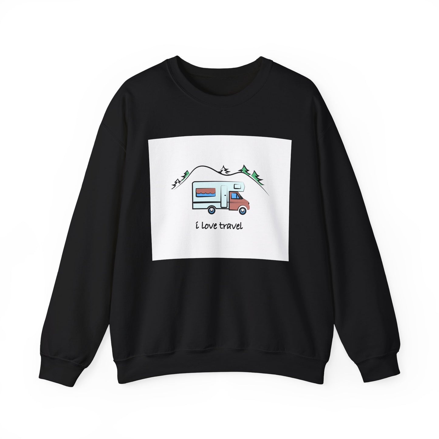 Travel Love Crewneck Sweatshirt | Cozy Adventure Apparel, Perfect for Travel Lovers, Gift Idea for Road Trips, Camping, and Wanderlust - MaisonThreadory