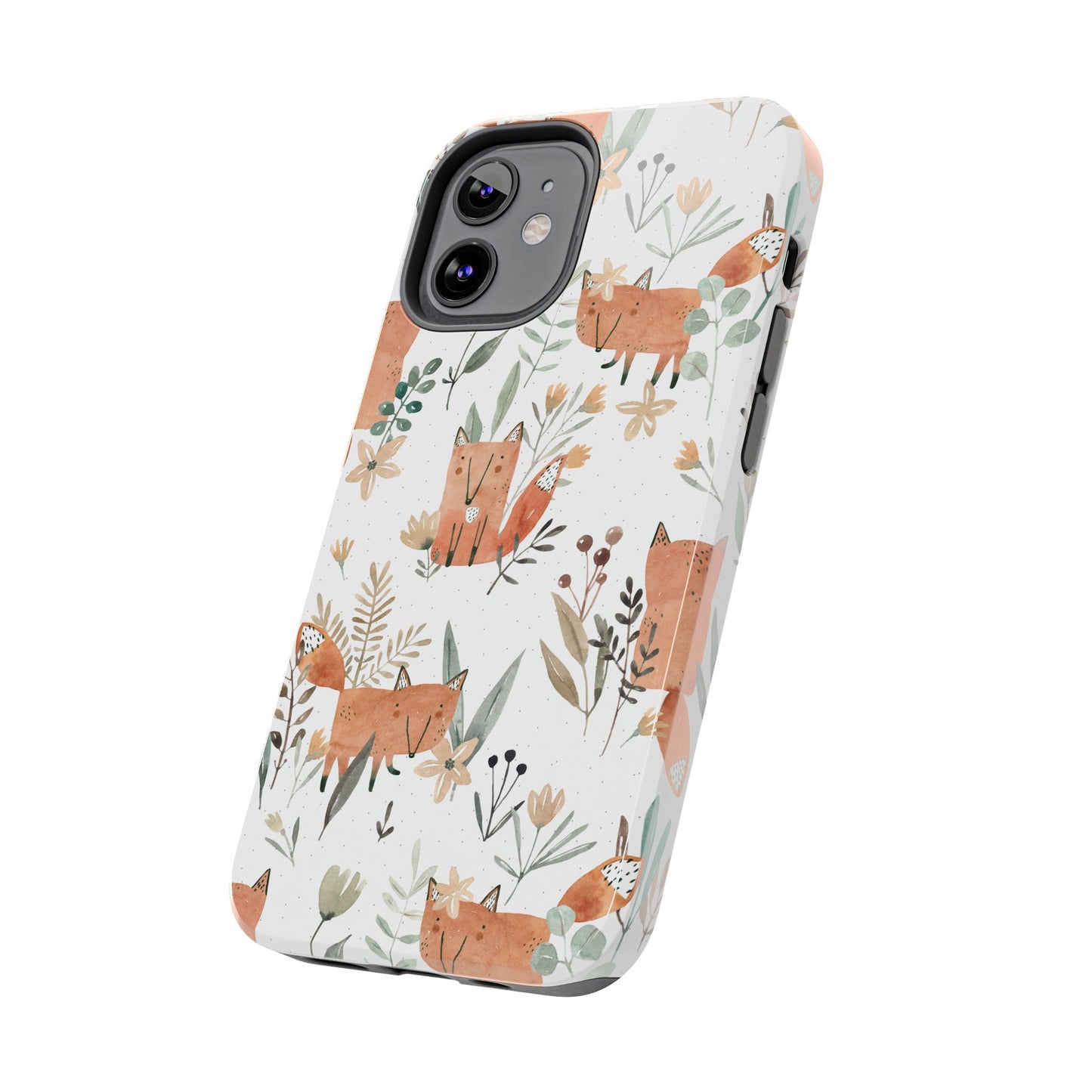 Floral Fox Phone Case, Tough Phone Cases for Nature Lovers, Cute Animal Phone Cover, Gift for Friends, Wildflower Design