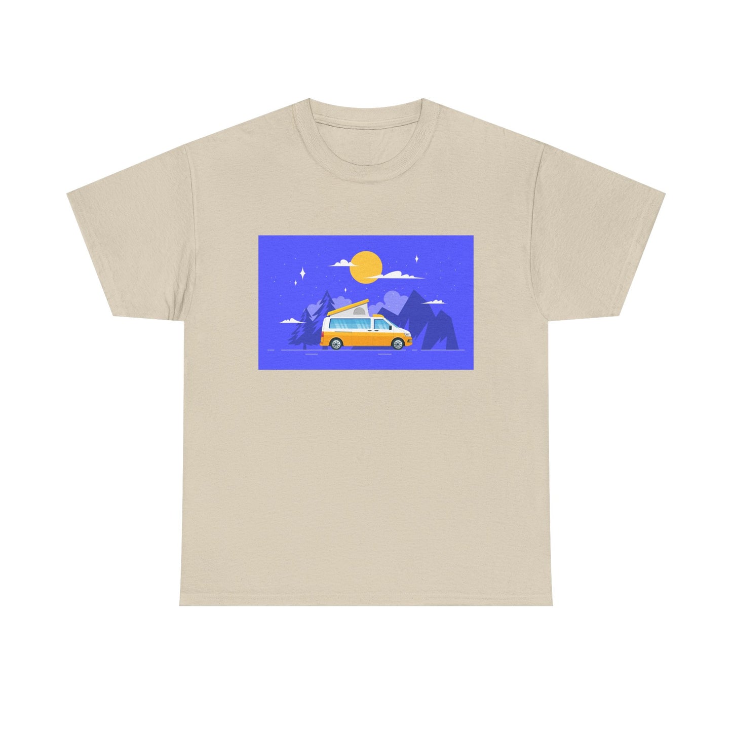 Vintage Van Adventure Tee, Unisex Heavy Cotton Tee, Summer Road Trip Shirt, Camping T-Shirt, Travel Gift, Outdoor Enthusiasts - MaisonThreadory