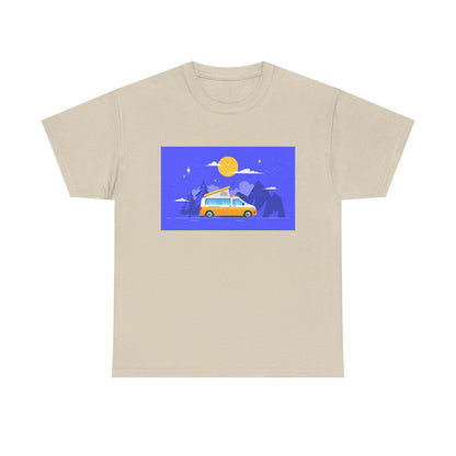 Vintage Van Adventure Tee, Unisex Heavy Cotton Tee, Summer Road Trip Shirt, Camping T-Shirt, Travel Gift, Outdoor Enthusiasts - MaisonThreadory