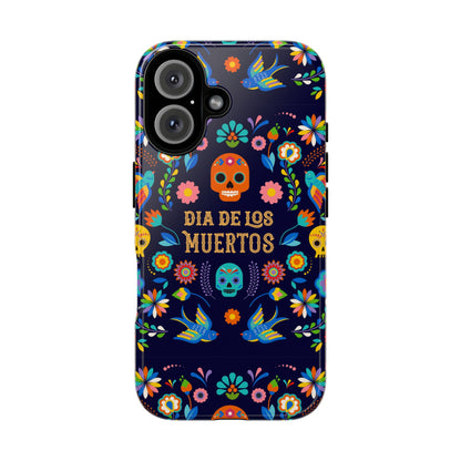 Colorful Dia de los Muertos Phone Case, Skull Design, Floral Phone Cover, Sugar Skull Accessories, Day of the Dead Gift