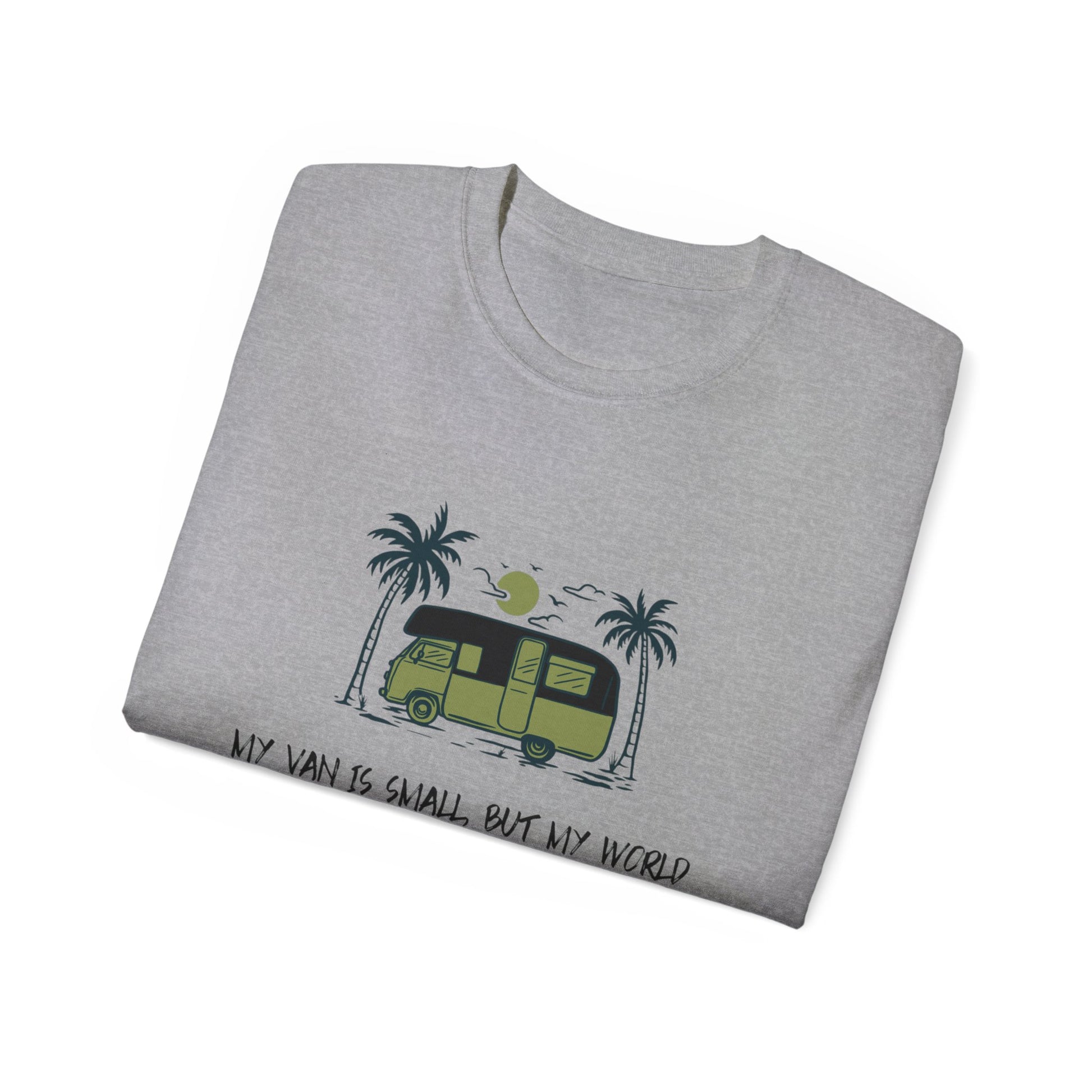 Vast World Van Tee, Travel T-Shirt, Adventure Tee, Camping Gift, Road Trip Shirt, Nature Lover Apparel - MaisonThreadory