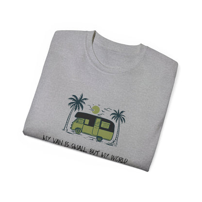 Vast World Van Tee, Travel T-Shirt, Adventure Tee, Camping Gift, Road Trip Shirt, Nature Lover Apparel - MaisonThreadory