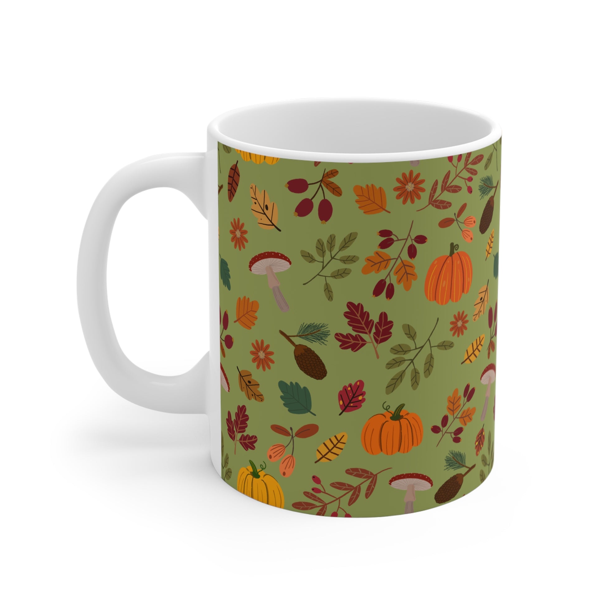 Autumn Leaves Mug, Fall Coffee Cup, Cozy Drinkware, Pumpkin Spice Lover Gift, Seasonal Home Decor, Nature-Themed Mug - MaisonThreadory
