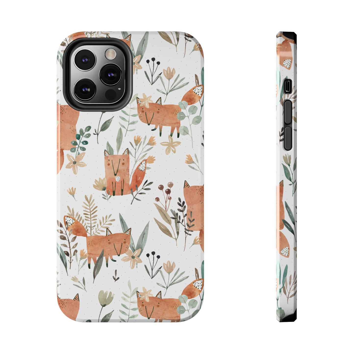 Floral Fox Phone Case, Tough Phone Cases for Nature Lovers, Cute Animal Phone Cover, Gift for Friends, Wildflower Design
