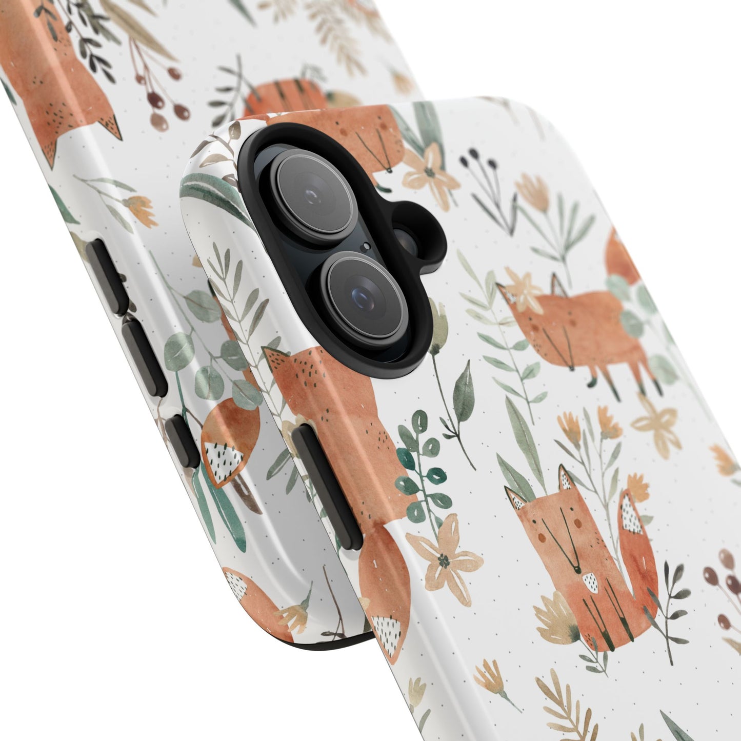 Floral Fox Phone Case, Tough Phone Cases for Nature Lovers, Cute Animal Phone Cover, Gift for Friends, Wildflower Design