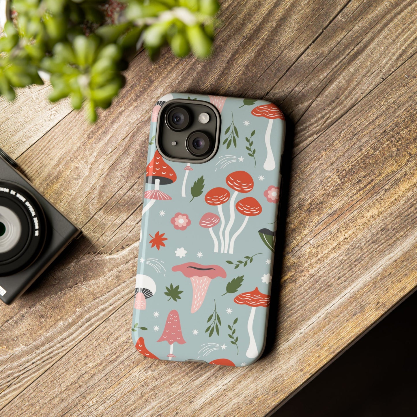 Whimsical Mushroom Phone Case, Cute Floral Smartphone Cover, Unique Gift for Nature Lovers, Trendy Tech Accessory, Eco-friendly Case