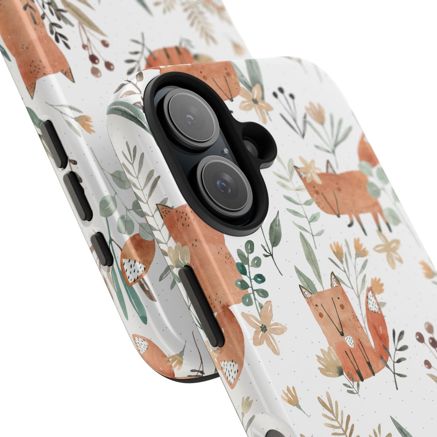 Floral Fox Phone Case, Tough Phone Cases for Nature Lovers, Cute Animal Phone Cover, Gift for Friends, Wildflower Design
