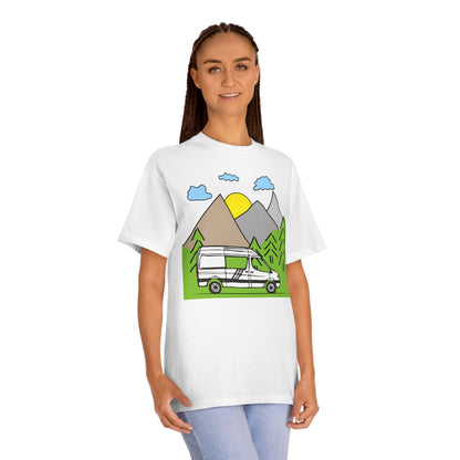 Adventure Van Graphic Tee, Unisex Outdoor Shirt, Travel Lover Gift, Camping Apparel, Nature Vibes T-Shirt, Vintage Van Design - MaisonThreadory